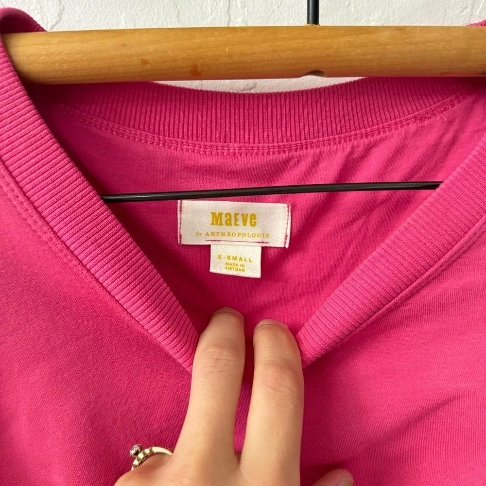 Anthropologie Maeve Twist Front Waist Length Pink Butter Soft Sweatshirt XS